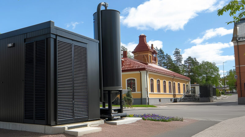 Energialaitos kunnalliskiinteistön edustalla. 